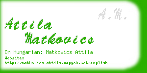 attila matkovics business card